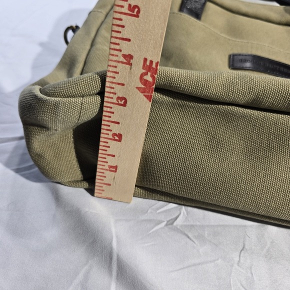 Brooks Brothers Canvas Leather Tan Shoulder Strap office / Travel Bag brown - Picture 5 of 10